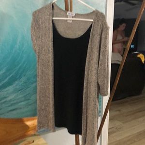 Tan shirt with black